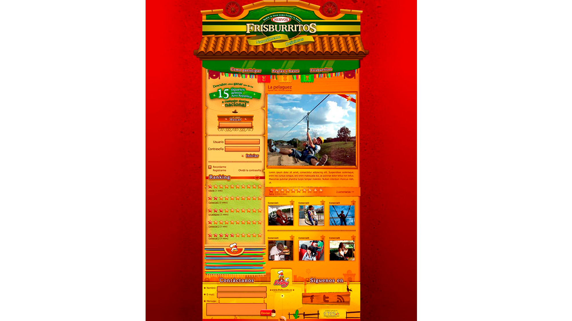 Diseño de página web para Frisburritos de Frisby