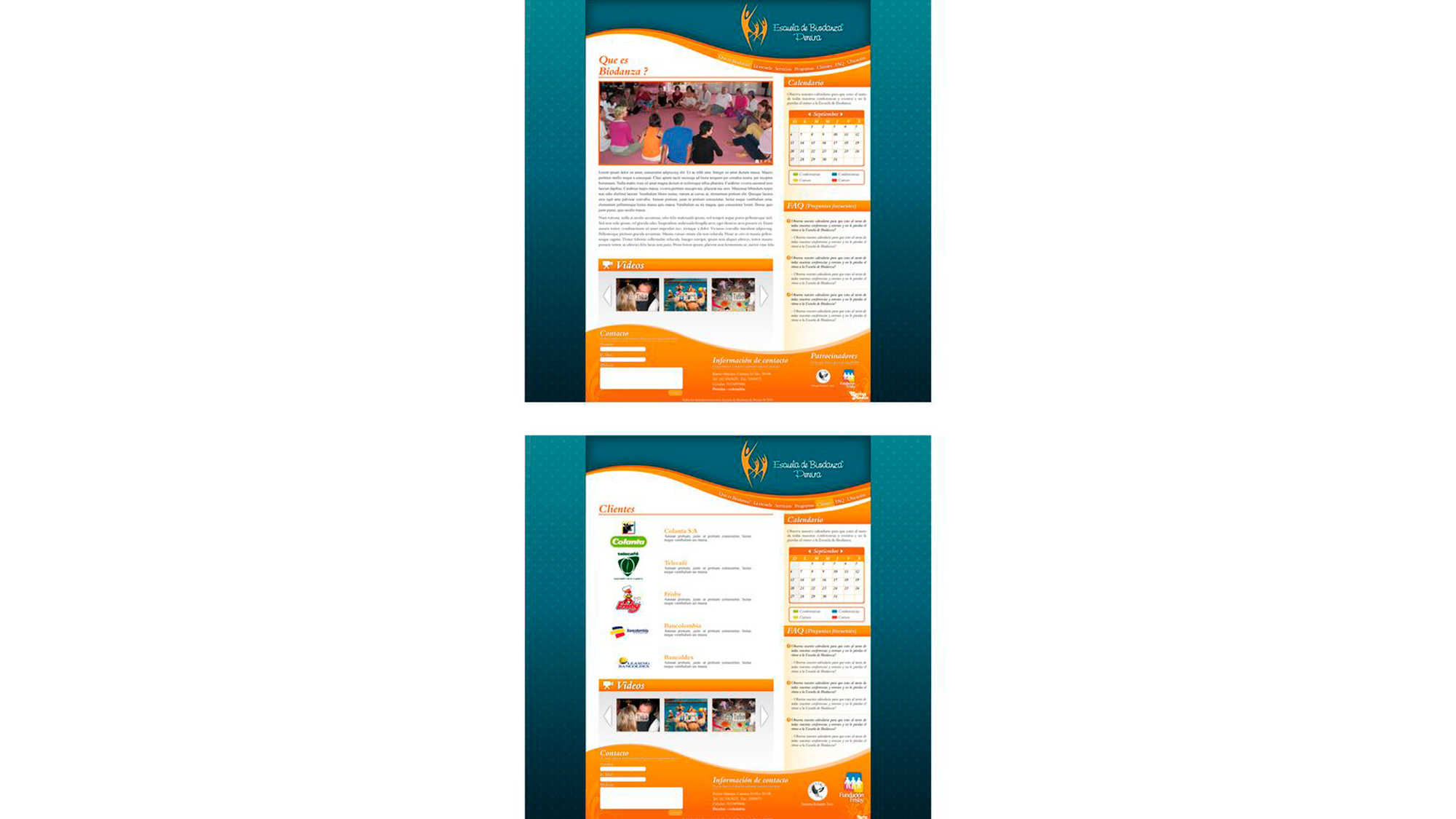 Diseño de página web para Escuela de Biodanza