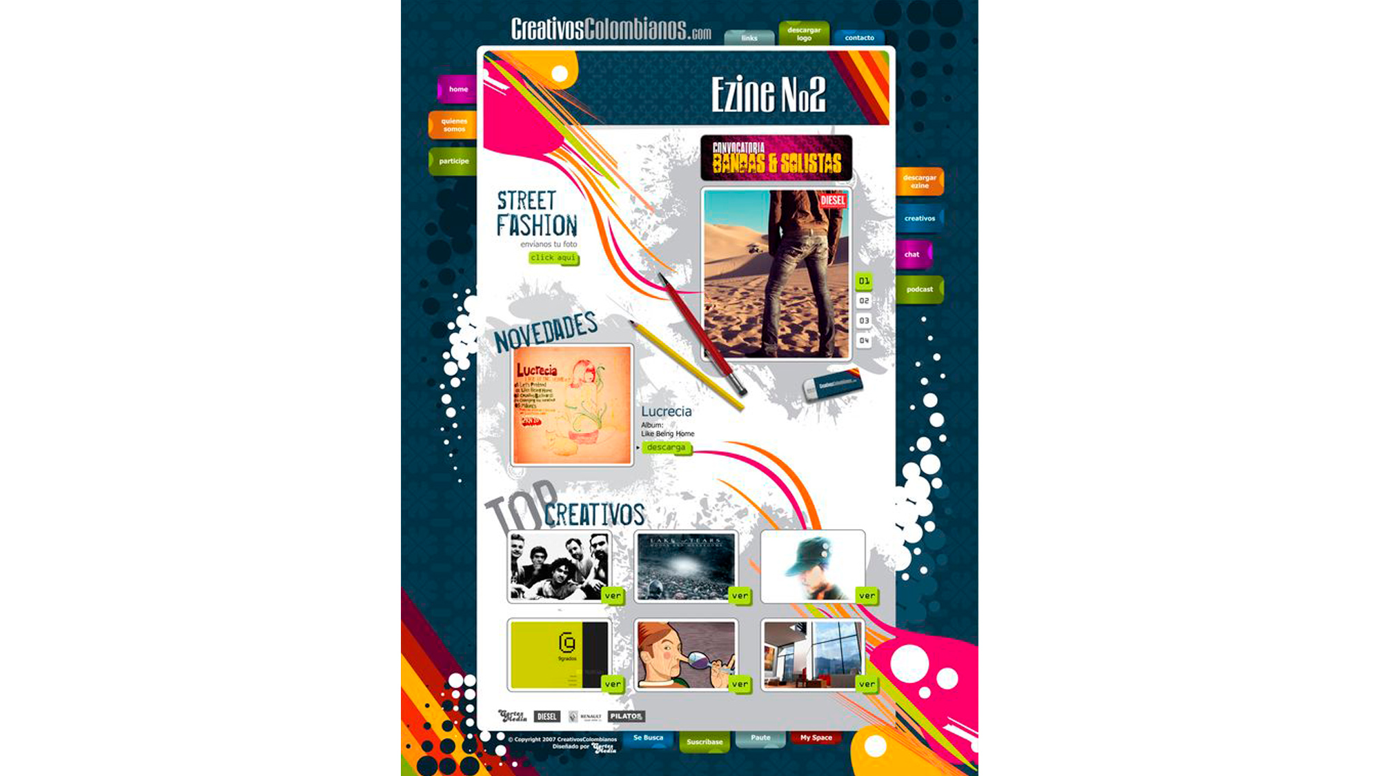 Diseño de página web para Creativos Colombianos