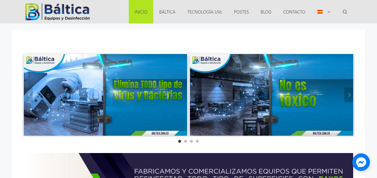Diseño de página web para Báltica